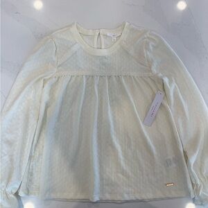 Tahari Girls Cream Long Sleeve Top